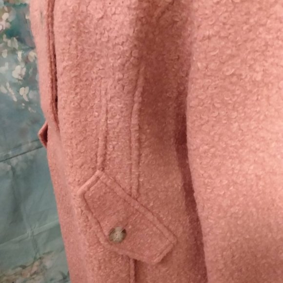 NWT Maralyn & Me Pink Faux Wool High Collar Coat Size Jr. XL - Picture 5 of 10